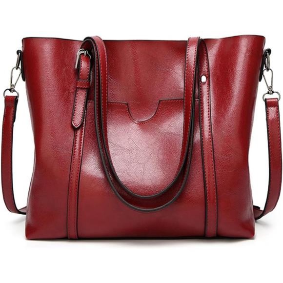 Women Top Handle Satchel Handbags Red